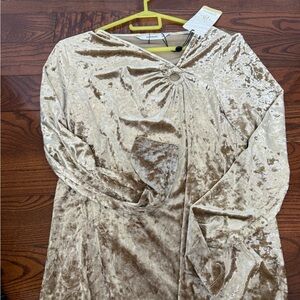 Elegant Cream Velvet Women's Top